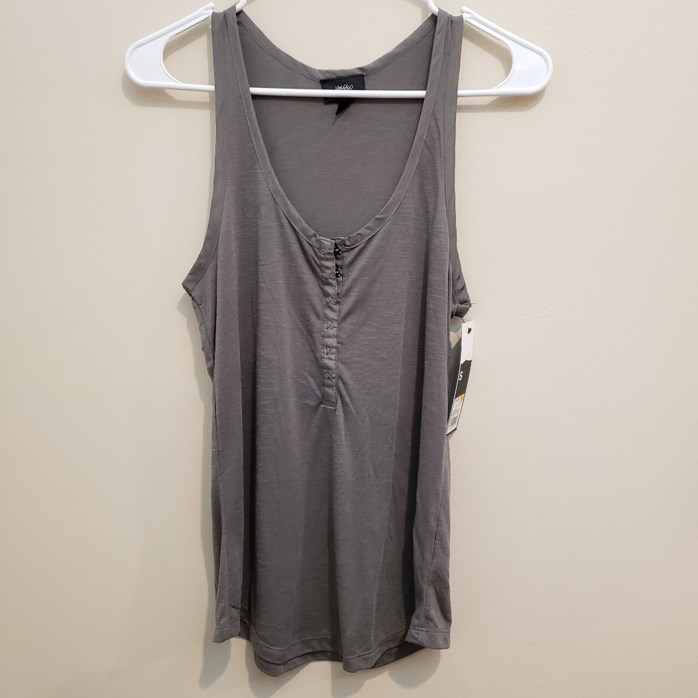 NWT Gray Mossimo Snap Front Tank Top - S